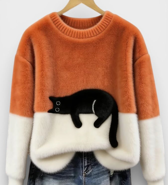 Hoodie met kattenprint en zachte katoenmix voor casual comfort