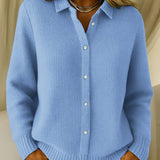 Gebreid vest met knoopsluiting en kraag voor elegante looks