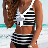 Demi | Gestreepte Bikini met Hoge Taille