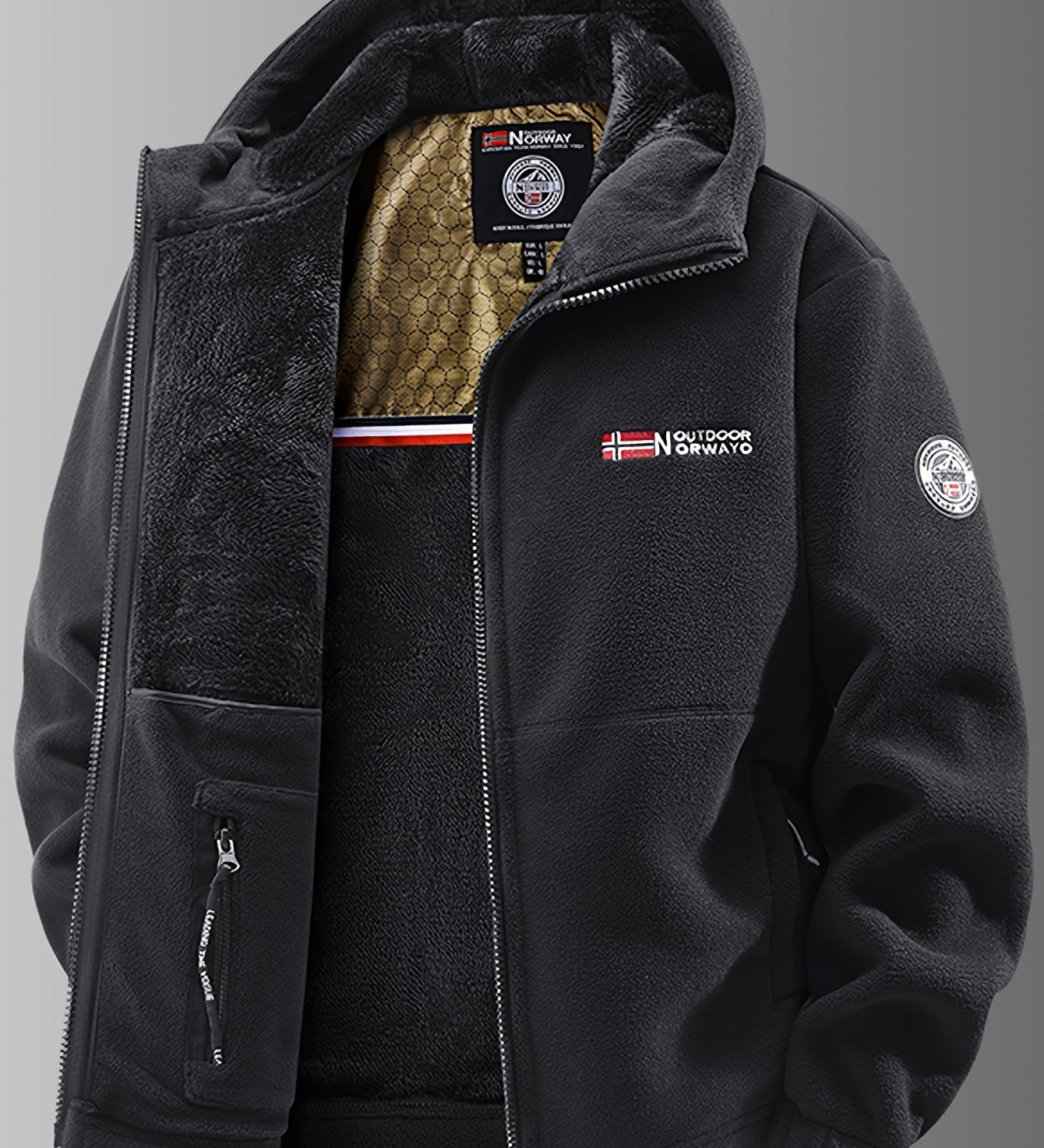 Winterjas met thermo fleece voering en windbestendige bescherming