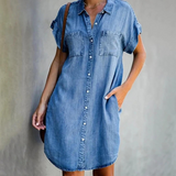 Kallie | Denim jurk met casual pasvorm en tijdloze denim look