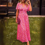 Anais | Zomerjurk met V-hals en elegante lange pasvorm