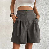 Shorts met hoge taille en zachte pasvorm voor dagelijks comfort