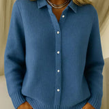 Gebreid vest met knoopsluiting en kraag voor elegante looks