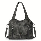 Leren Schoudertas met Vintage Look en Afneembare Band