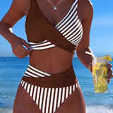 Bikini Kruzende Strepen Gedrukt