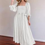 Chelsea | Zomerjurk met lantaarnmouwen en tijdloze elegantie