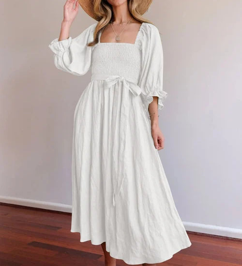 Chelsea | Zomerjurk met lantaarnmouwen en tijdloze elegantie