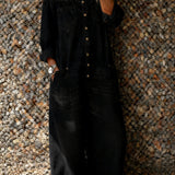 Denim jumpsuit met off-shoulder halslijn en relaxte pasvorm