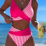 Bikini Kruzende Strepen Gedrukt