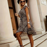 Jurk met luipaardprint en elegante uitstraling