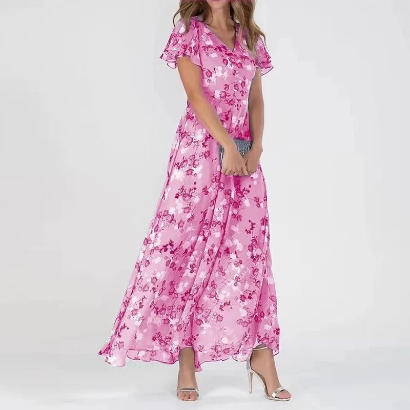 Maxi-jurk met bloemenprint en vloeiende pasvorm