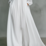 Maxi jurk met knoopsluiting en elegante zwierige pasvorm