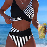 Bikini Kruzende Strepen Gedrukt