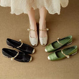 Bandschoenen met pareldetail en glanzende afwerking