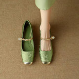 Bandschoenen met pareldetail en glanzende afwerking