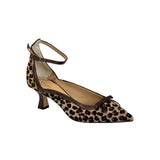 Décolleté met luipaardprint en enkelbandje voor elegante look