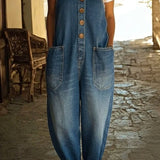 Denim jumpsuit met luchtige pasvorm voor dagelijks comfort