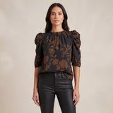 Blouse met bloemenprint en gepofte mouwen voor een vrouwelijke look