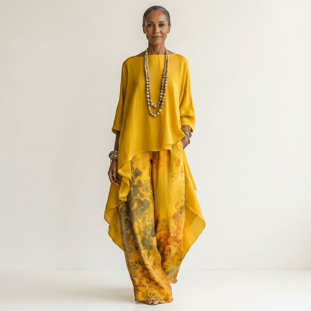 Cariola | Elegante tweedelige set met aquarel bloemenprint