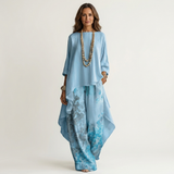 Cariola | Elegante tweedelige set met aquarel bloemenprint