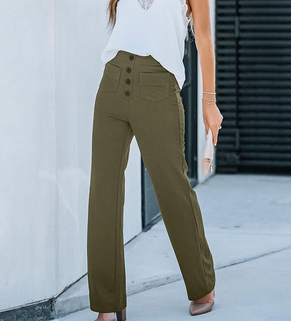Veerle | Broek met hoge taille en elastische band voor dagelijks comfort