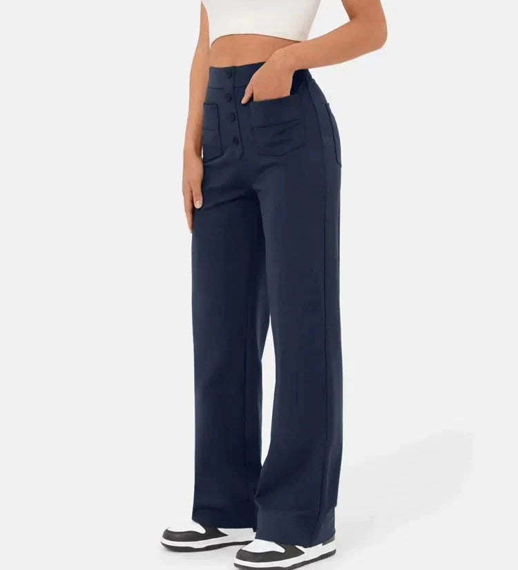 Veerle | Broek met hoge taille en elastische band voor dagelijks comfort