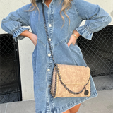 Nyla | Denim jurk met gewassen finish en relaxte pasvorm