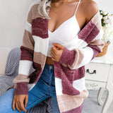 Ruby | Vest met gebreid patroon en kleurblokken voor herfstdagen