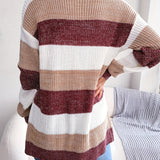 Ruby | Vest met gebreid patroon en kleurblokken voor herfstdagen