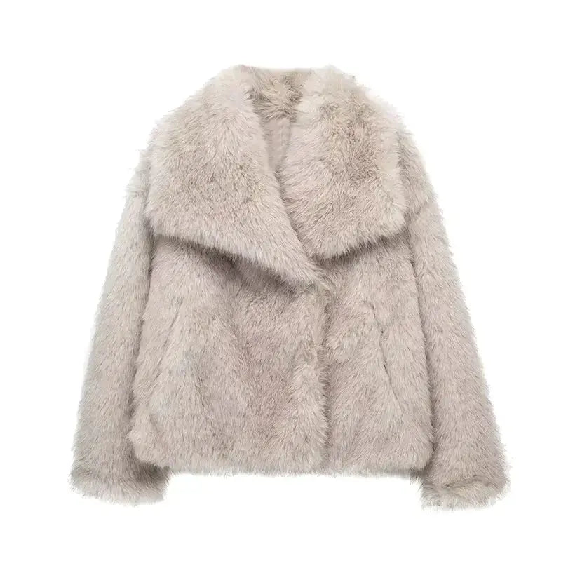 Marlene | Warme jas met faux fur en luxe uitstraling voor koude dagen
