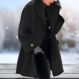 Trenchcoat met brede revers en warme voering voor elegante winterdagen