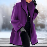 Trenchcoat met brede revers en warme voering voor elegante winterdagen