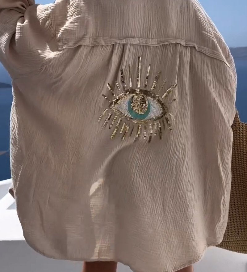 Ellis | Katoenen blouse met oversized pasvorm en casual stijl