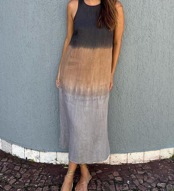 Estee | Zomerjurk met kleurverloop print en comfortabele pasvorm