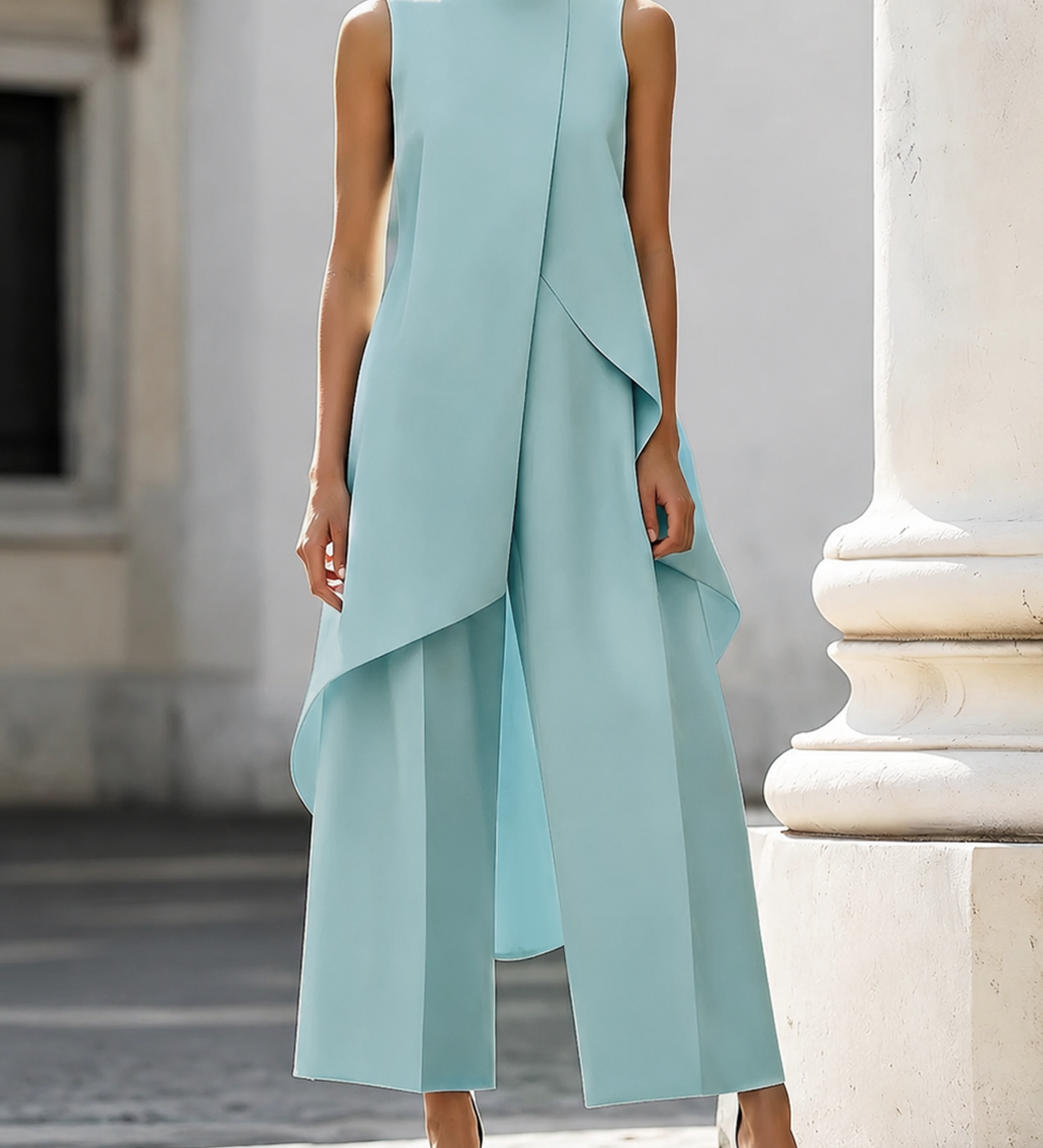 Elyssa | Elegante mouwloze jumpsuit met wijde pijpen