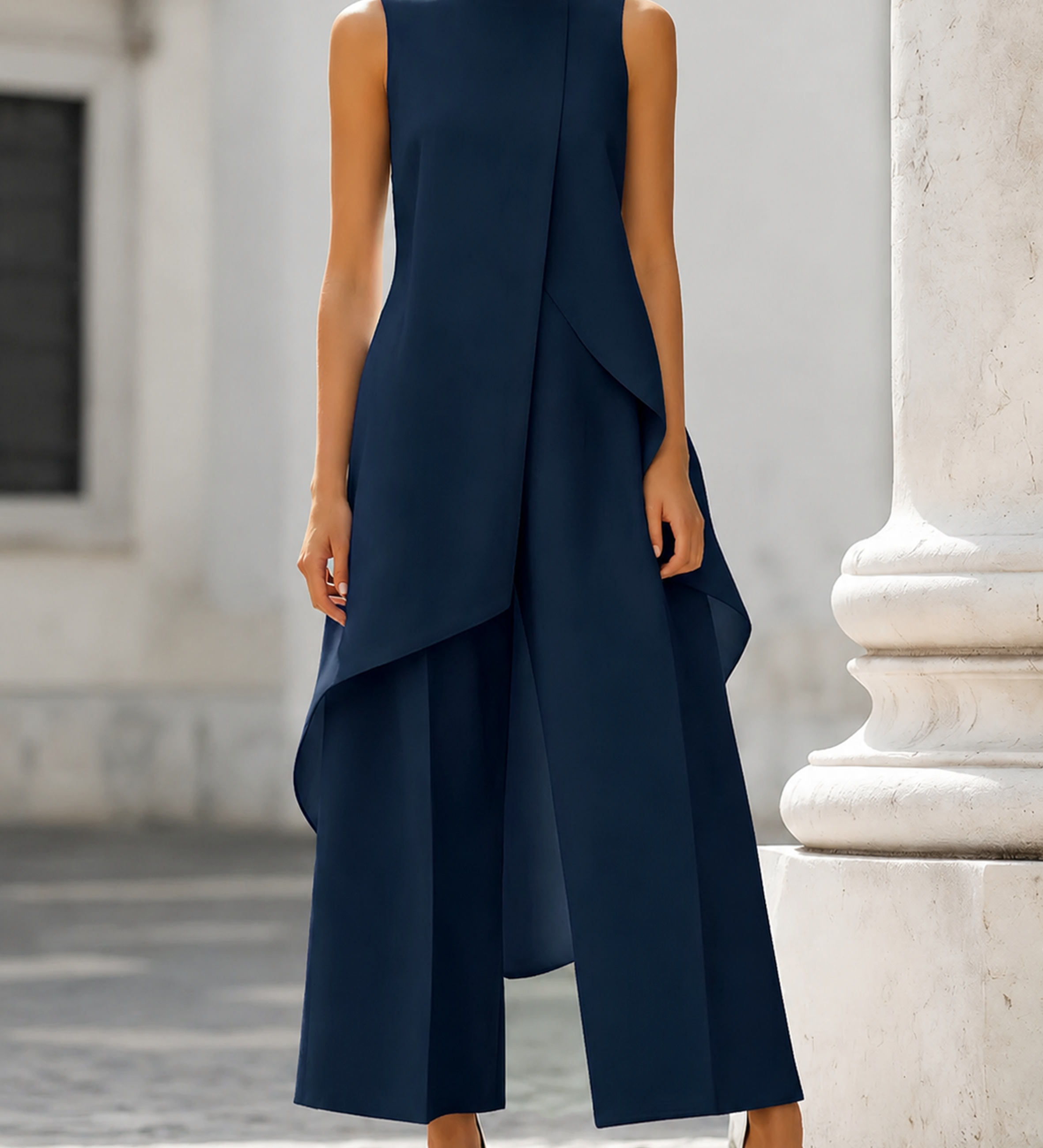 Elyssa | Elegante mouwloze jumpsuit met wijde pijpen