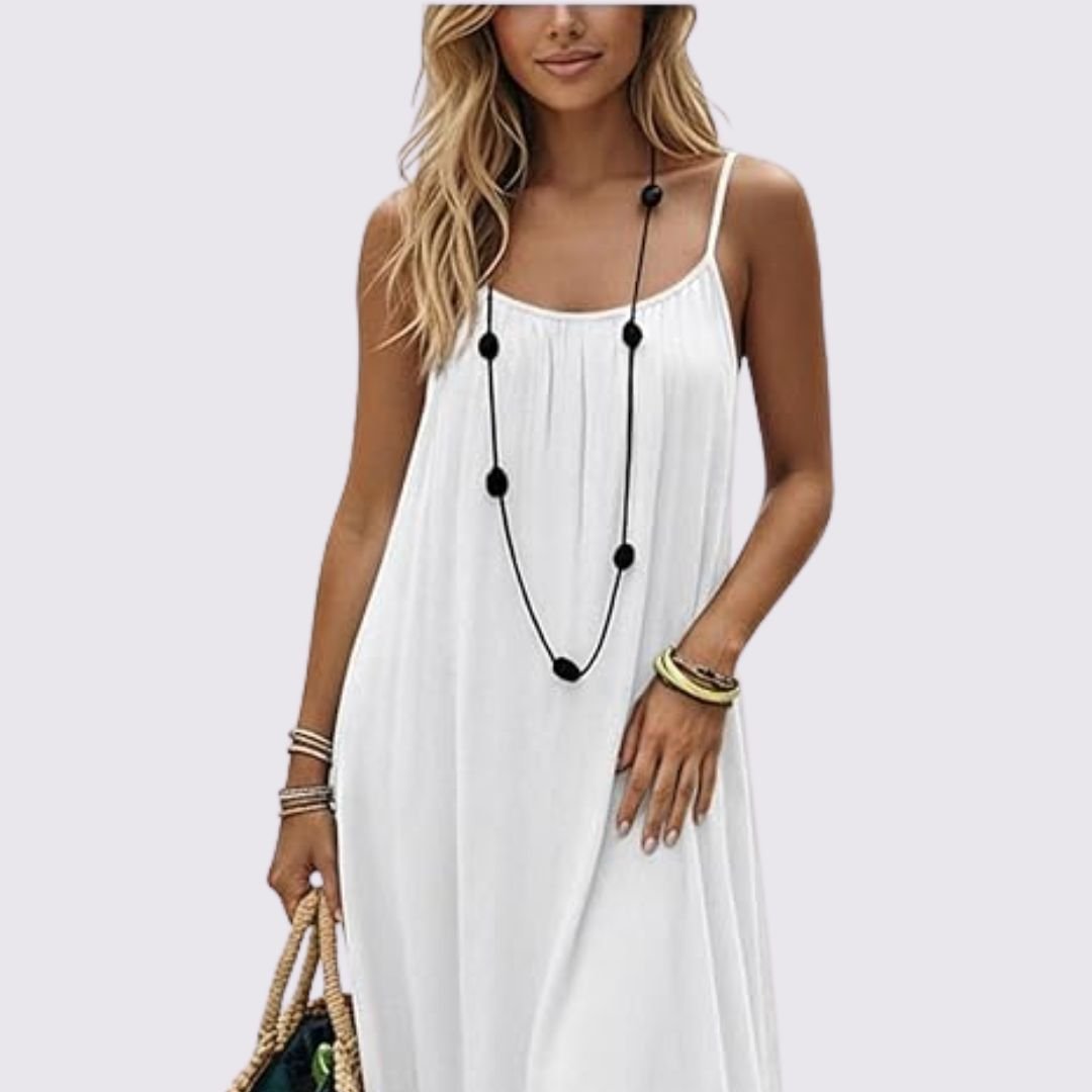 Noémie | Elegante Rugloze Maxi Jurk