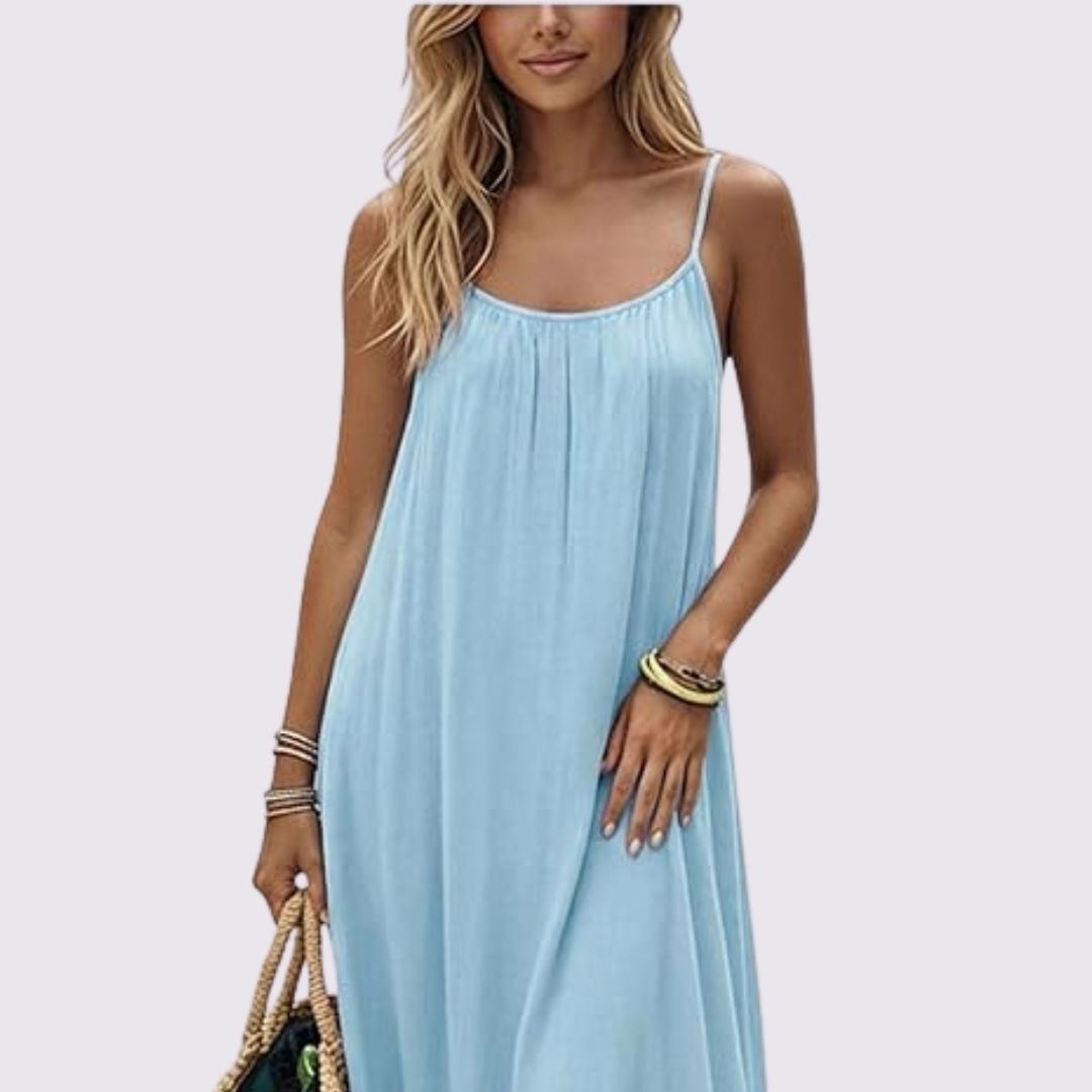 Noémie | Elegante Rugloze Maxi Jurk