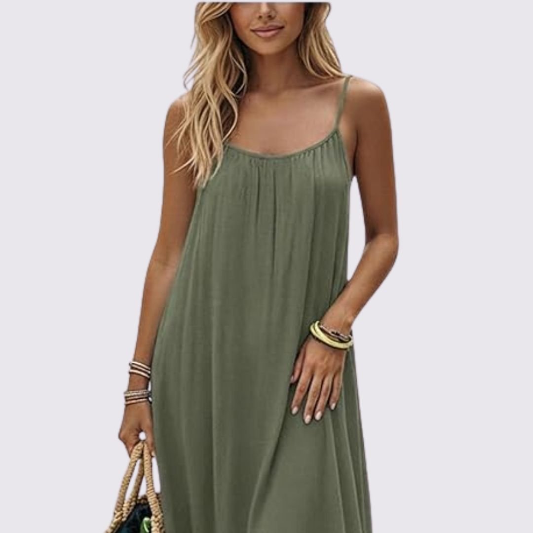 Noémie | Elegante Rugloze Maxi Jurk