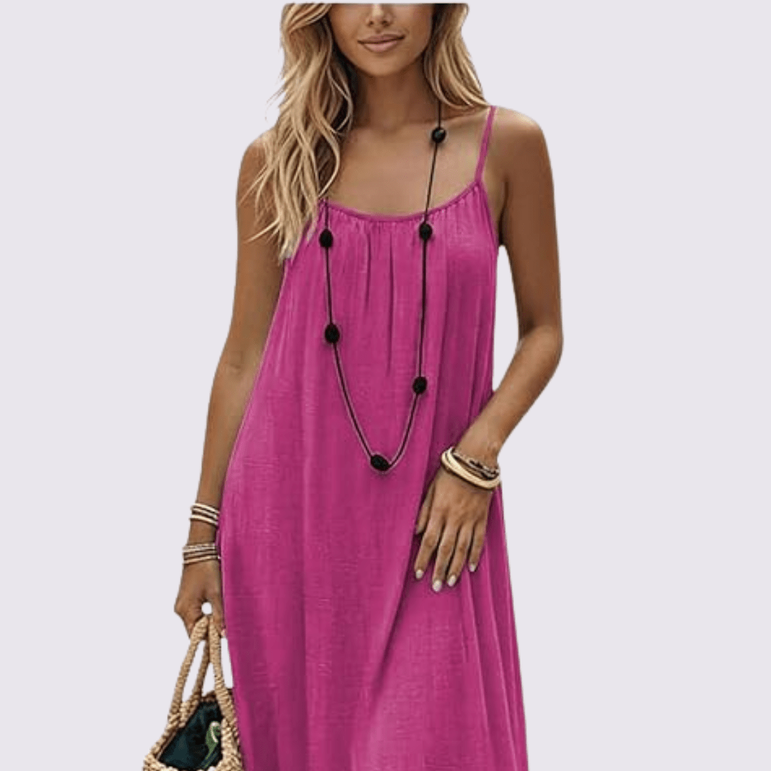 Noémie | Elegante Rugloze Maxi Jurk