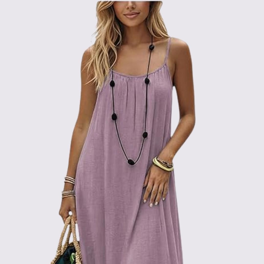 Noémie | Elegante Rugloze Maxi Jurk
