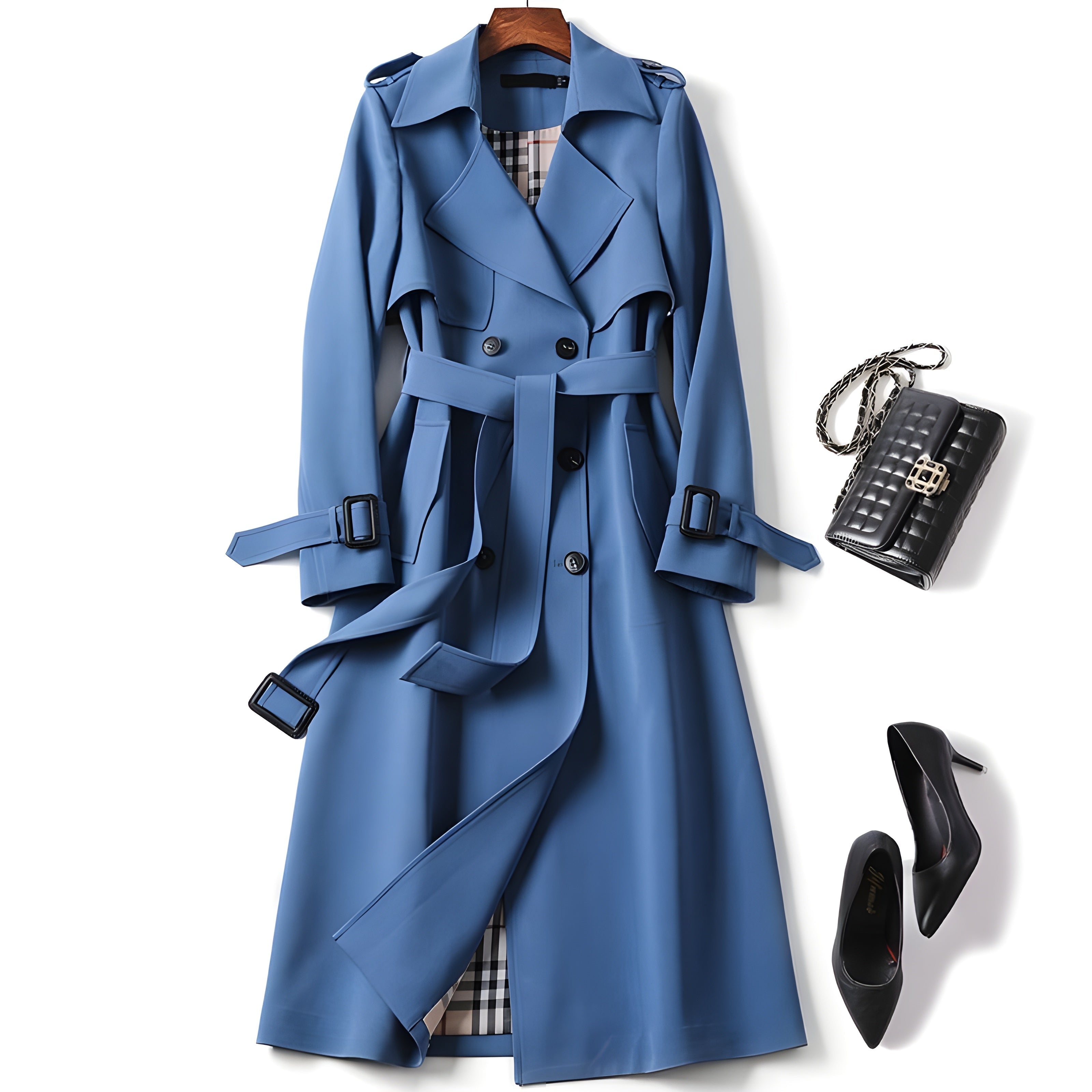 Trenchcoat met getailleerde pasvorm en ceintuur voor elegantie