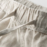 Linnen broek met elastische tailleband en ontspannen pasvorm