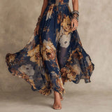 Marina | Bohemian maxi-jurk met bloemenprint en V-hals
