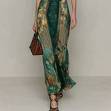 Daniela | Bohemian maxi-jurk met bloemenprint en kanten mouwen
