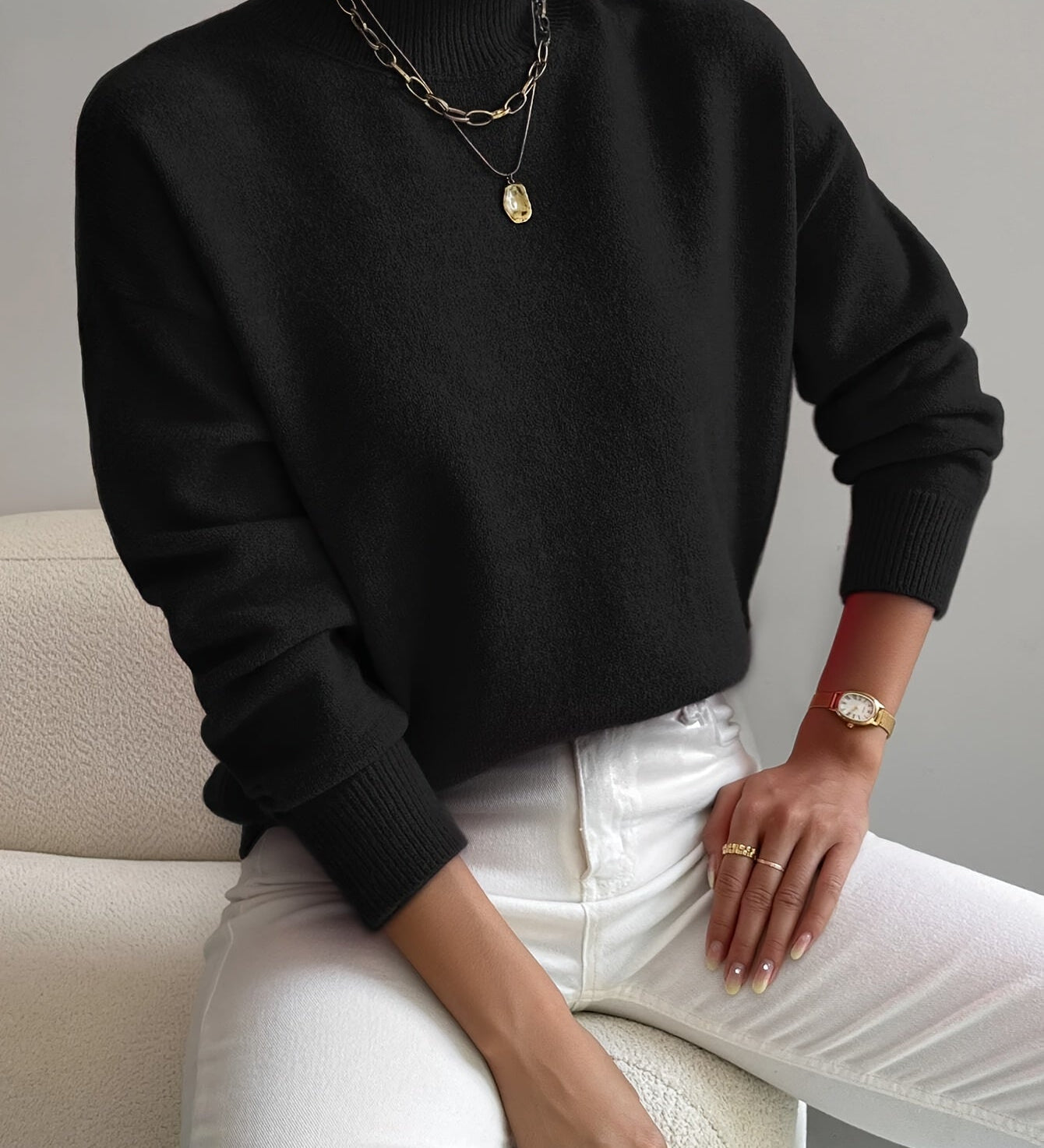 Coltrui in zachte knit met minimalistische elegantie