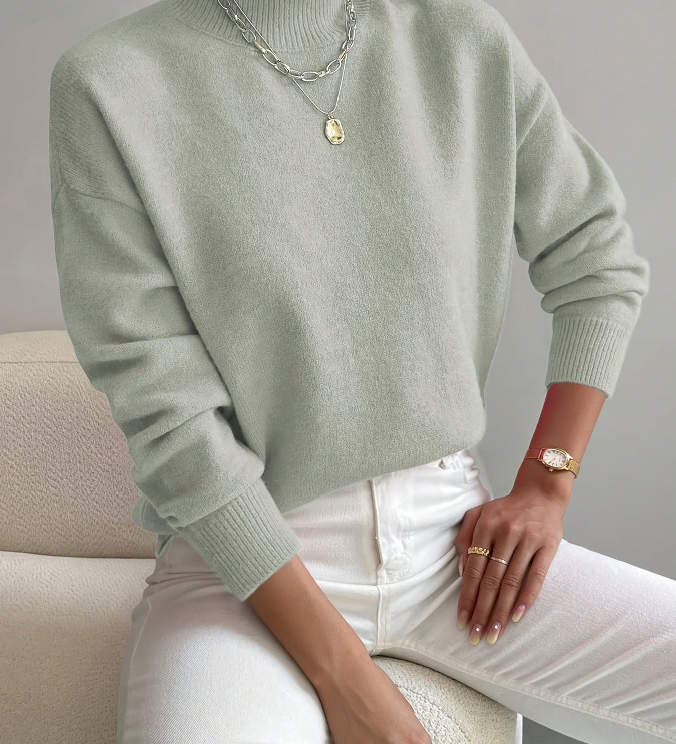 Coltrui in zachte knit met minimalistische elegantie
