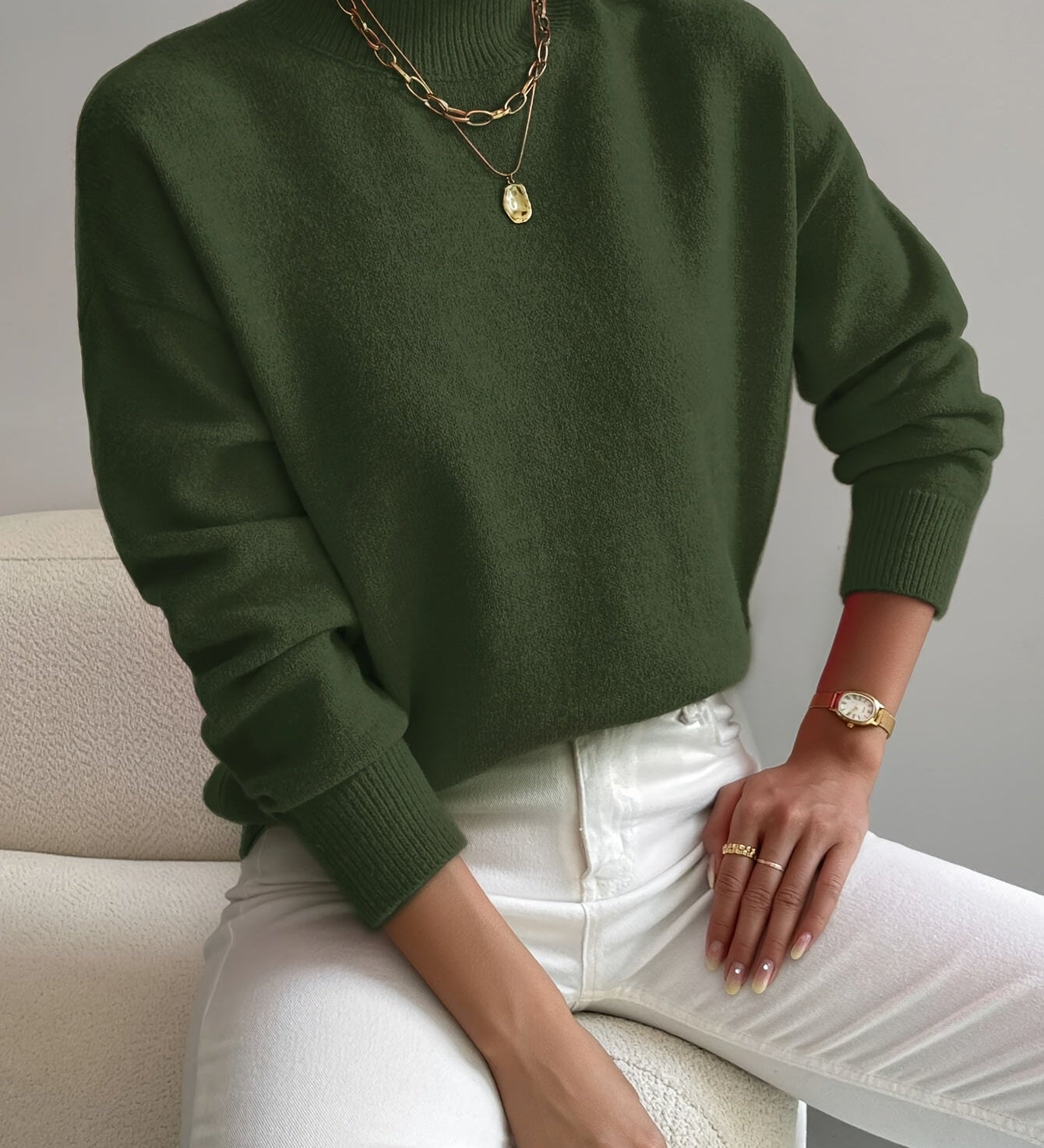 Coltrui in zachte knit met minimalistische elegantie