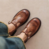 Mary Jane Schoenen met elegant leer en comfortabele zool